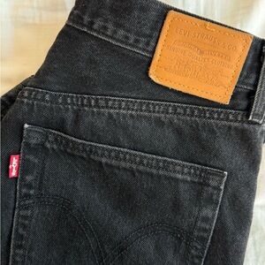 Levi's Strauss & Co High Loose Washed Black Bermuda Shorts